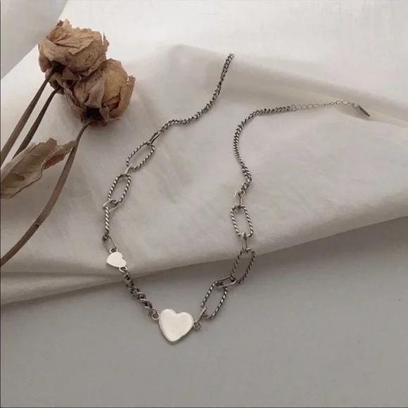 NEW HEART 925 STERLING SILVER NECKLACE, NICE NECKLACE, CUTE NECKLACE - Picture 3 of 6